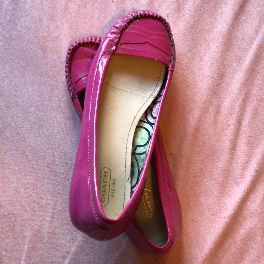 Patent leather hot pink coach shoes
